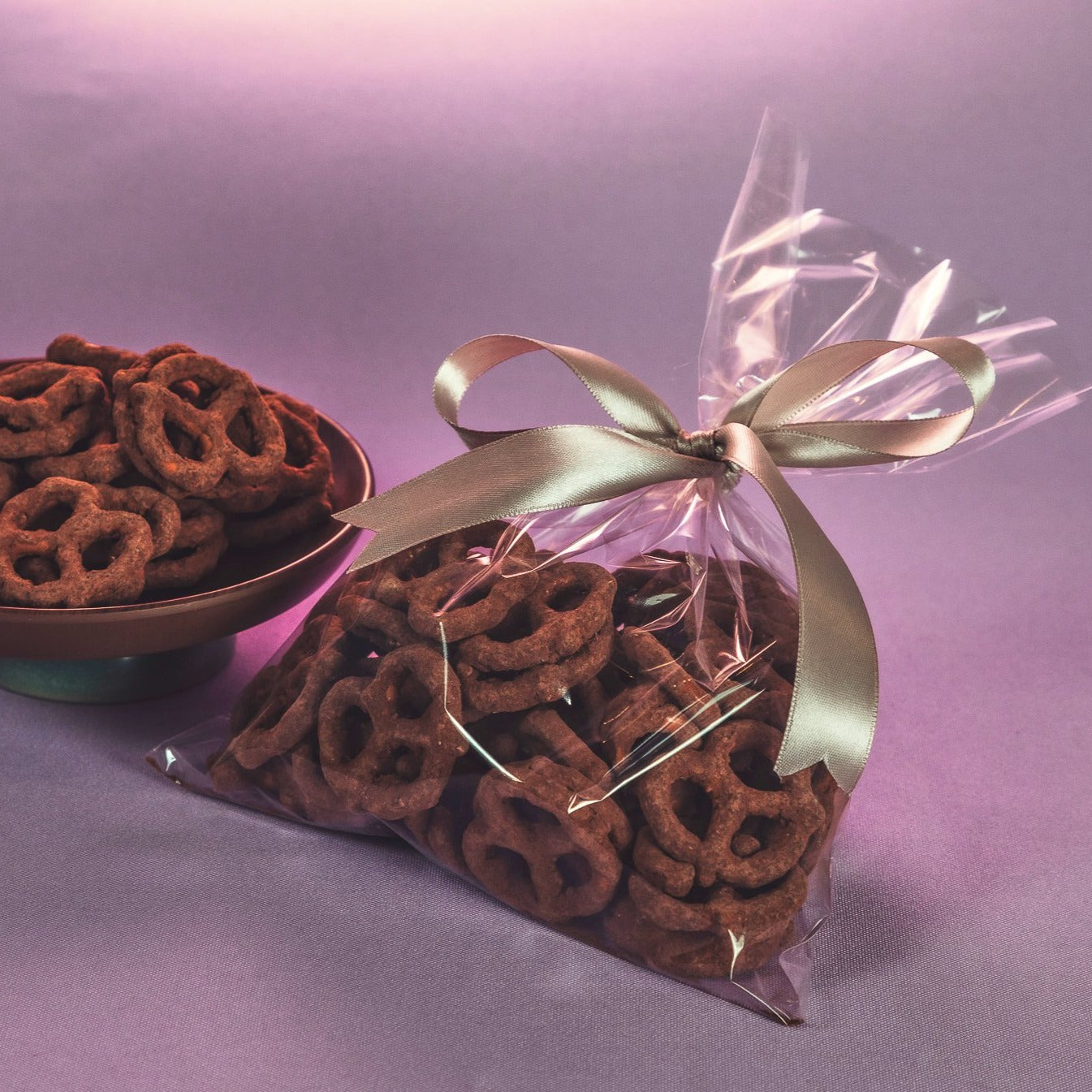 Pretzels cubiertos con Chocolate y Canela